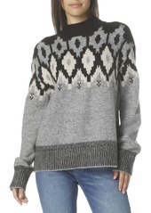 Monrow Women's HT1117-1-Mock Neck Fair Isle Sweater