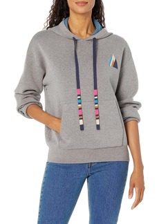 Monrow Women's HT1314-Supersoft Sweater Knit Hoody W/Stripe Drawcord