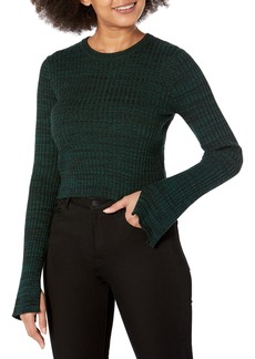 Monrow Women's HT1319-Cosmo Rib Sweater L/S Top