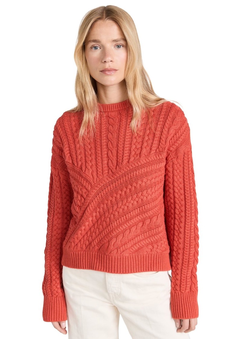 Monrow Women's Merino Wool Cable Knit Sweater  XS