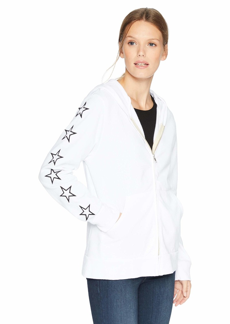 Monrow Womens Oversized Hoody W/Embroidered Outline Stars 