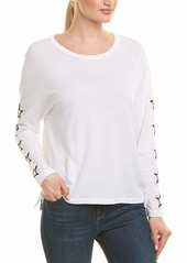 Monrow Women's Slouchy Top w/Embroidered Outline Stars