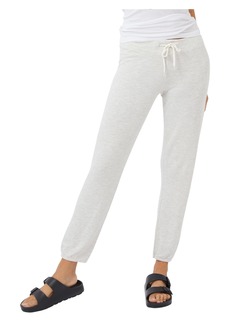 Monrow Women's Supersoft Vintage Sweatpants Casual Straight Leg Cut Adjustable Drawstring & Banded Ankles