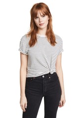 Monrow Women's Supersoft Vintage TEE ash Pinstripe Extra Small