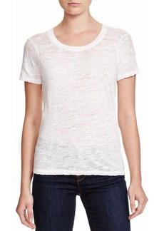 Monrow Women's Textured Tri-Blend Crewneck Tee Layer-Friendly Casual Fit & Super Soft Material