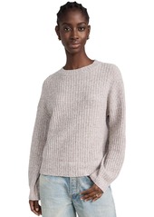 Monrow Women's Wool Cash Spacedye Sweater  Grey L