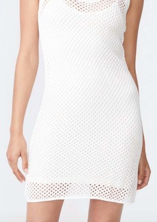 Monrow Open Knit Double Layer Dress In Ivory