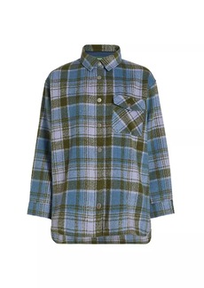Monrow Plaid Wool Shirt Jacket