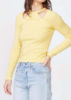 Monrow Rib Cut Out Top In Sunny Side