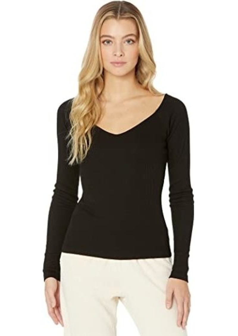 Monrow Rib V Off Shoulder Top