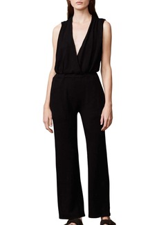 Monrow Supersoft 70's Jumpsuit In Black