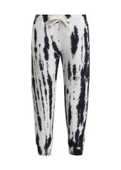 Monrow Supersoft Fleece Painter Tie Dye Cropped Relaxed Sweatpants