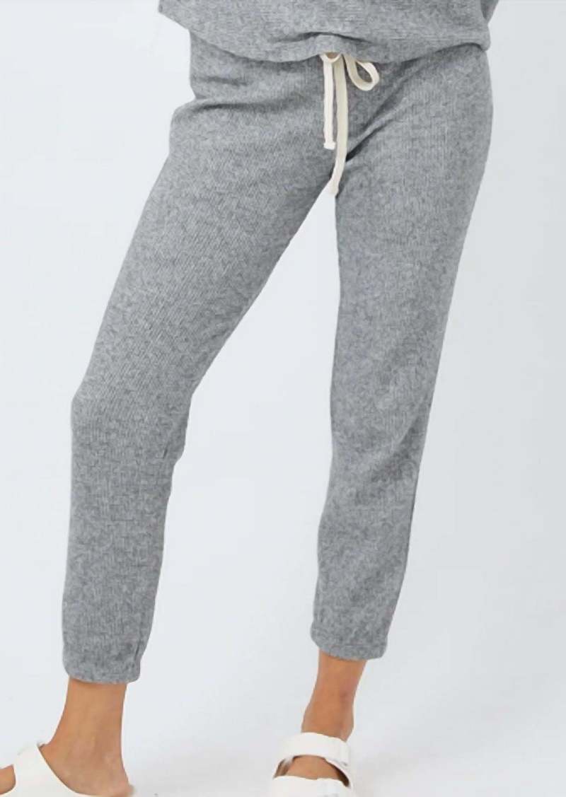 Monrow Thermal Sweatpants In Dark Heather