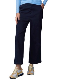 Monrow Wide Leg Chino Pant In Black