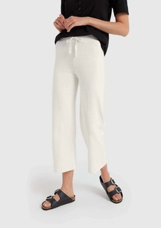 Monrow Wide Leg Lounge Sweatpants In Natural