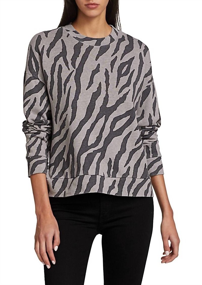 Monrow Zebra Boxy Sweatshirt In Grey