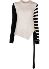 Monse striped-sleeve colour-block jumper