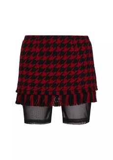 Monse Houndstooth Tweed Skirt