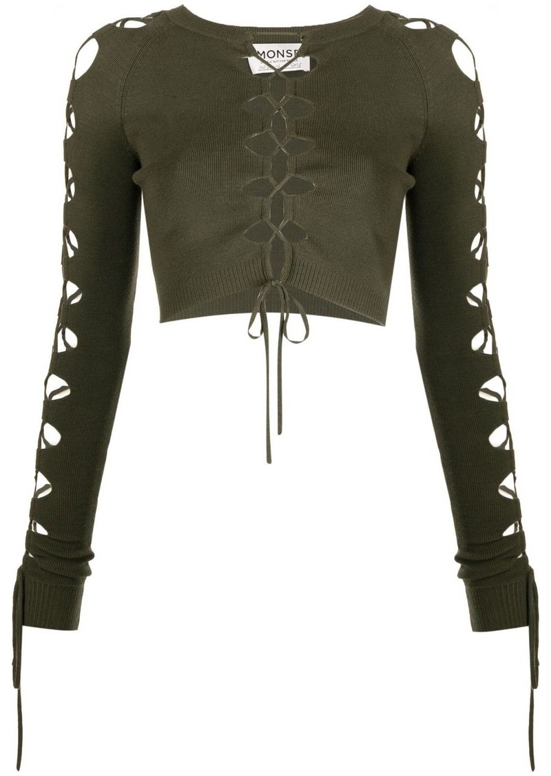 Monse lace-up detail cropped jumper