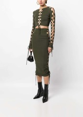Monse lace-up detailed knitted skirt