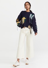 Monse Cropped Inside Out Crest Sweater