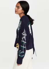 Monse Cropped Inside Out Crest Sweater