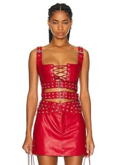 Monse Double Belted Leather Bra Top
