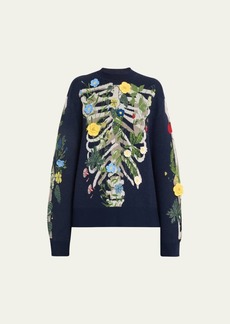 Monse Floral Skeleton Lungs Wool Sweater