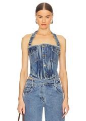 Monse Halter Denim Bustier