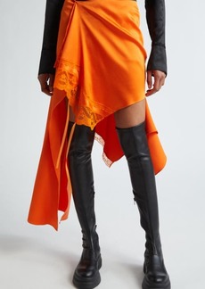 MONSE Lace Trim Deconstructed Midi Skirt
