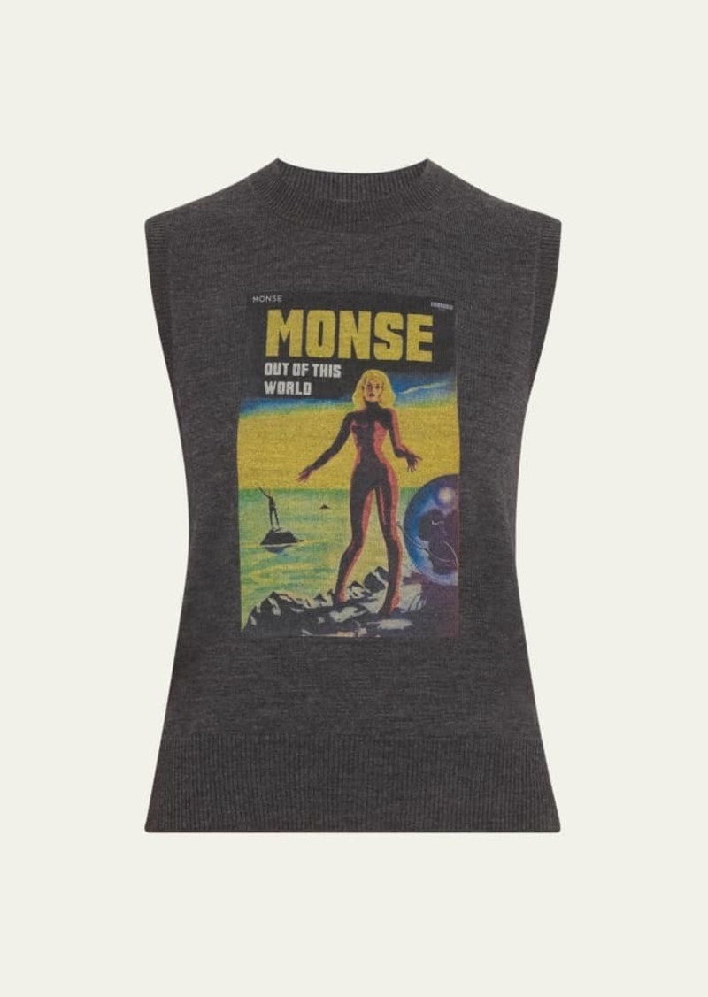 Monse Lady Print Wool Sleeveless Top