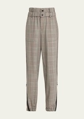 Monse Plaid Double Waistband Wool Trousers