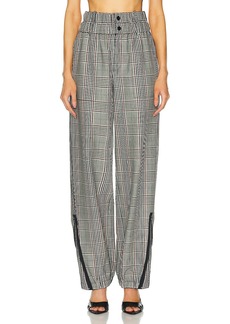 Monse Plaid Double Waistband Zipper Detailed Pant