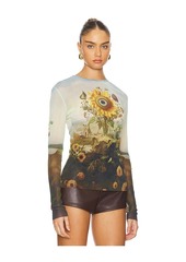 Monse Printed Mesh Top