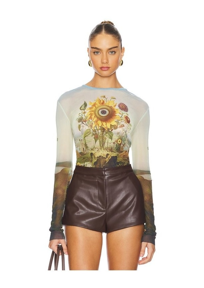 Monse Printed Mesh Top