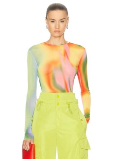 Monse Rainbow Heatwave Mesh Top