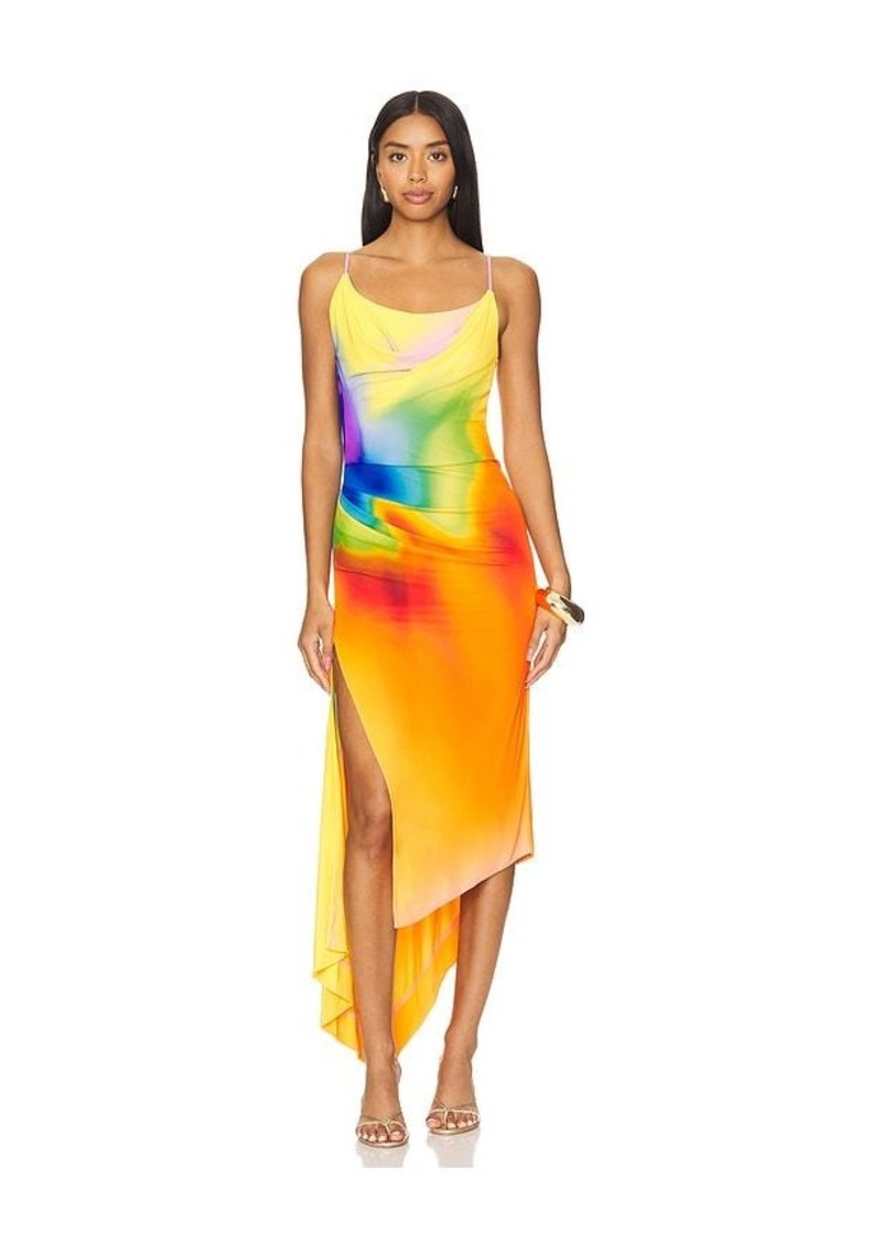 Monse Rainbow Orchid Slip Dress