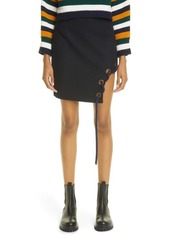 MONSE Rope Lace-Up Side Wool Blend Miniskirt in Midnight at Nordstrom
