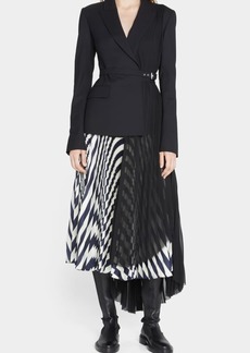 Monse Stripe Pleated Midi Skirt