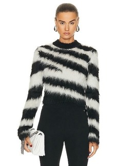 Monse Zebra Alpaca Cropped Sweater
