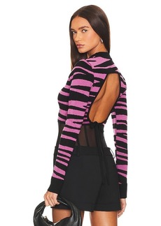 Monse Zebra Cropped Sweater