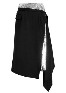 Monse Sequin-Embellished Wrap Skirt
