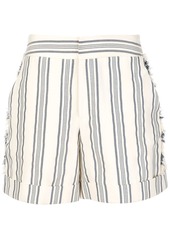 Monse fringed striped print shorts