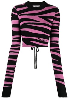 Monse zebra-knit cropped jumper
