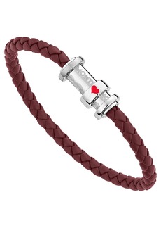 Montblanc Meisterstuck 'Around the World in 80 Days' Heart Leather Bracelet in Red at Nordstrom