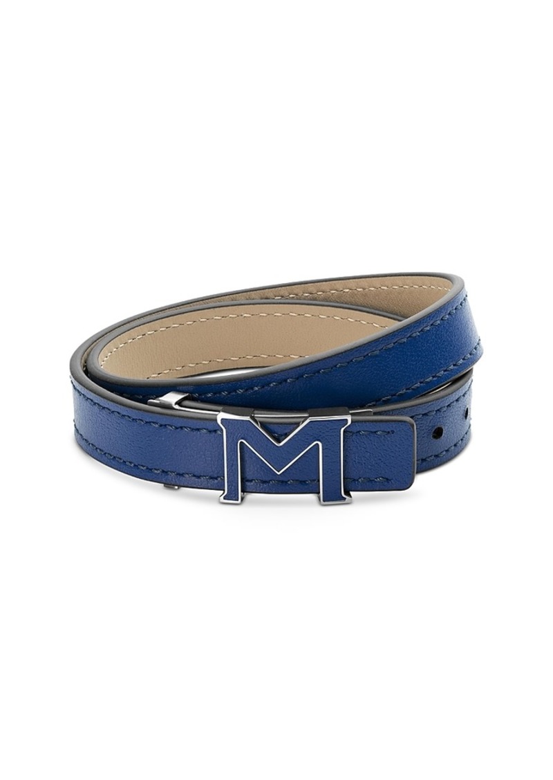 Montblanc M Gram Leather Double Wrap Bracelet