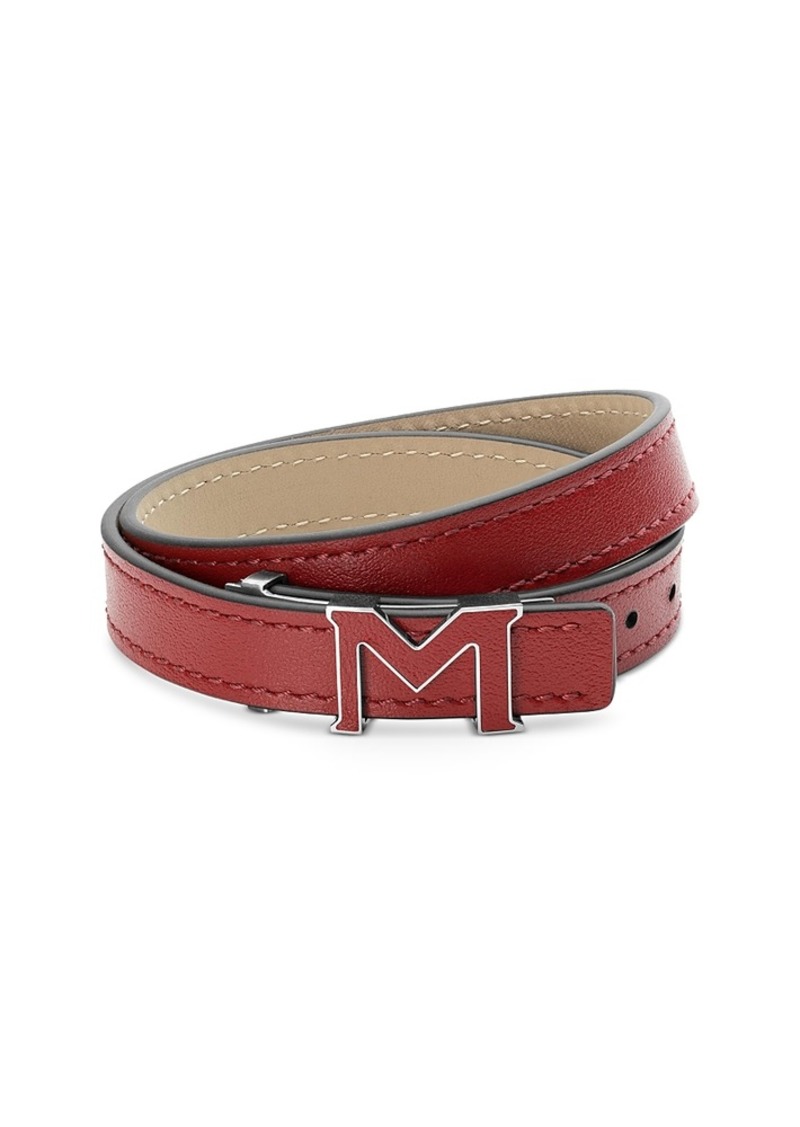 Montblanc M Gram Leather Double Wrap Bracelet