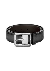 Montblanc Men's Gray Leather Belt