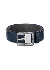 Montblanc Men's Gray Leather Belt