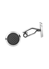 Montblanc Round Stainless Steel & Carbon Cufflinks